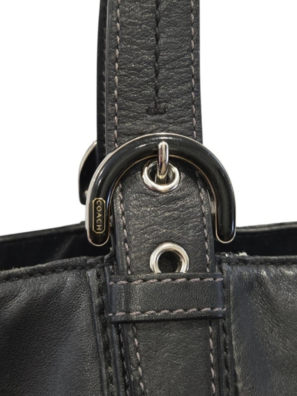 Coach Soho North/South Black Leather Shoulder Bag - Picture 16 of 16